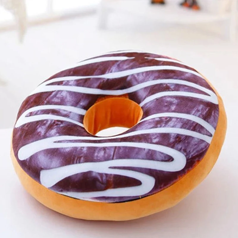 Мягкая плюшевая подушка с принтом в виде торта круглая 40 см Новый Стиль чехол для