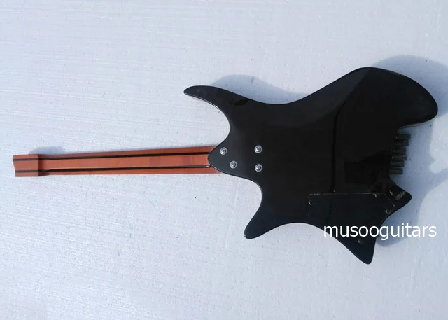 Musoo бренд fanned fret безголовая 6 струнная электрогитара