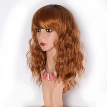 Блонд парики с воздушных челнок коротких синтетических волос парики завитые Кудрявые Парики Для женщин ежедневные вечерние Косплэй парик 1" Термостойкое волокно
