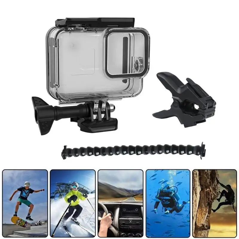 Водонепроницаемый чехол с зажимом 19 секций для Gopro Hero 8 Black
