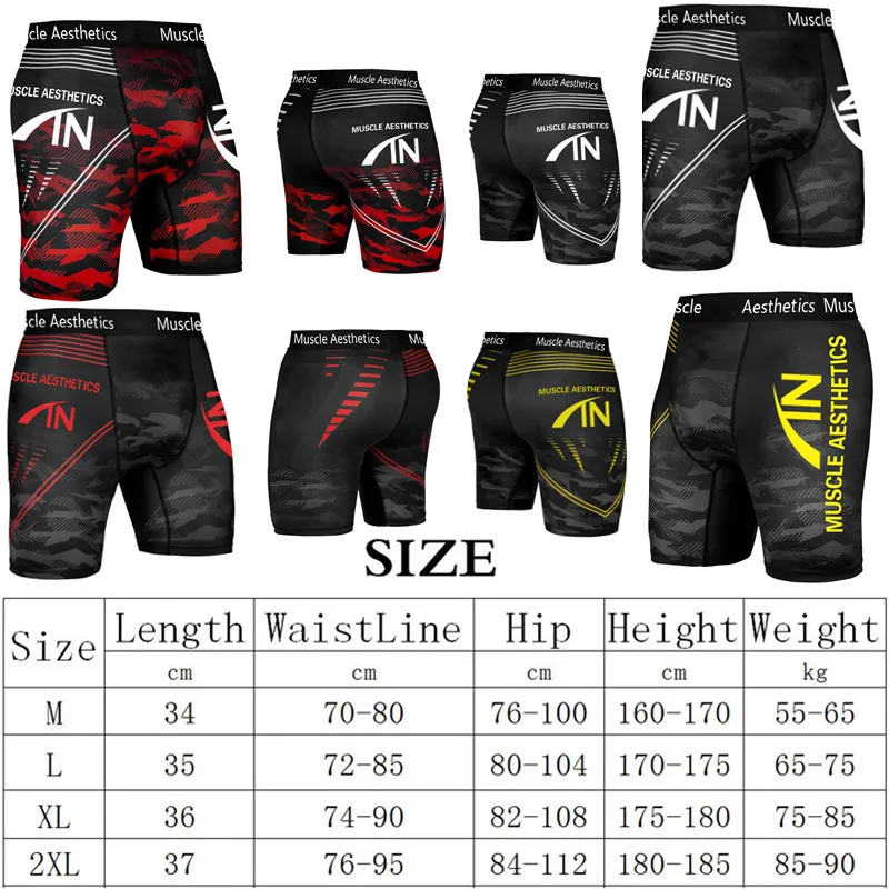 Men's Shorts Gyms Fitness Bodybuilding Joggers Workout Run Cycling Shorts High-elastic Skinny Compression Quick Drying Leggings