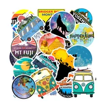 100PCS Camping Travel Stickers Wilderness Adventure Outdoor Landscape Waterproof Decal Sticker To DIY Laptop Suitcase Motor Car