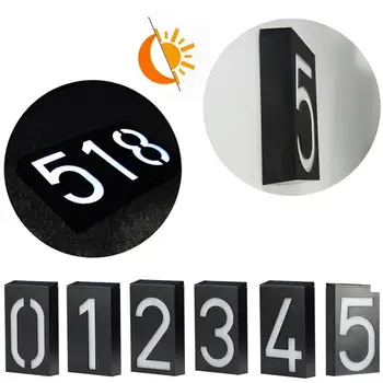 

6LED Door Number Light LED Solar Wall Sign Lamps Solar Digital Number Light Waterproof Doorplate