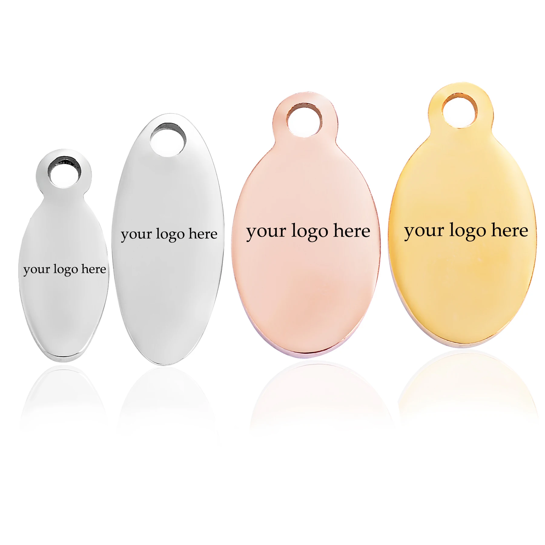 Stainless Steel 25pcs Mini disc jewelry Custom Logo or Words Engravable mini Oval Tags Pendant Charms | Украшения и аксессуары