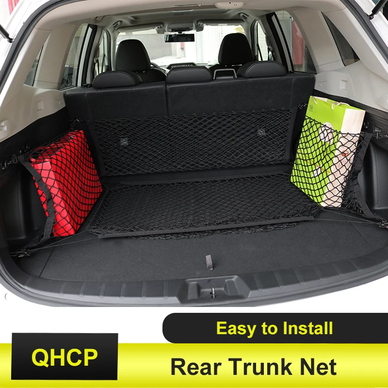 QHCP нейлоновый Автомобильный задний багажник сетчатый мешок для хранения Органайзер сетка авто аксессуары для Subaru Forester Outback Legacy XV 2013