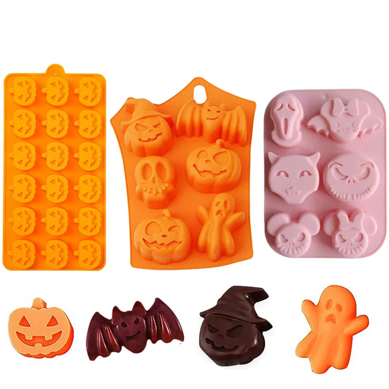 PumpkinMoldHalloweenSiliconeMouldWaxMeltChocolateCakeMold