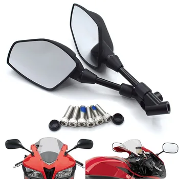 

Universal 8mm 10mm motorcycle mirror Black Side Rearview Mirrors for Kawasaki ZX6R 636 ZX10R Z750R Z1000 Z1000SX NINJA 1000