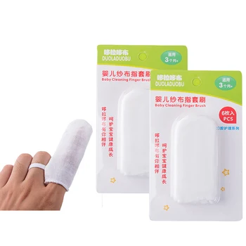 

6 PCS Baby Oral Cavity Clean Gauze Baby Mouth Wipes Cleaning Kid Infant Soft Finger Toothbrush Baby Oral Dental Teeth Cleaning