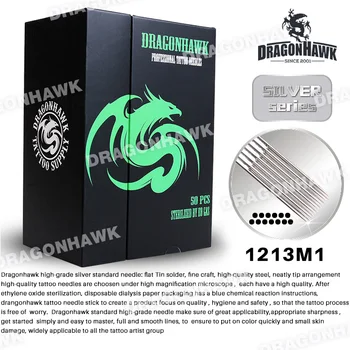 

Professional 50 pcs Silver Series Disposable Sterile Tattoo Needles 1213M1 For Trips Tips Suplies