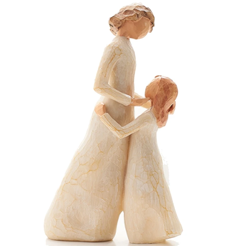 Creamy Yellow Статуэтки в скандинавском стиле Love family, миниатюрные украшения для дома из смолы, аксессуары Happy Time - Цвет: Creamy Yellow