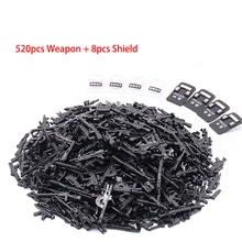 520 pçs pacote de armas arma escudo kits militar swat série mini soldado figuras ww2 modelo bloco construção tijolo crianças brinquedo