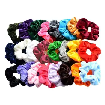 

24pcs Fashion Velvet Elastic Hair Rubber Band Ponytail Holder Classic Simplicity Multicolor Durable Women Hair Ropes