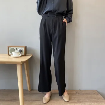 

Zcsmll Straight High Waist Suit Pants Women 2020 Autumn New Korean Style Solid Color Loose Drape Casual Pants