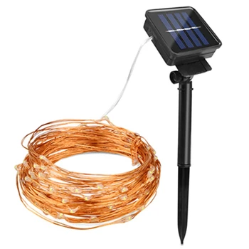 

Solar Power Led String Copper Wire Fairy Lights 100Leds Outdoor Holiday Christmas Lighting Wed Garden Party Decoration Garland W