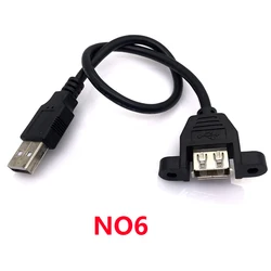Enhanced USB Panel Mount Extension Cable - Micro USB Male to USB B Female Socket - 0.3m (NO6 USB 2.0)