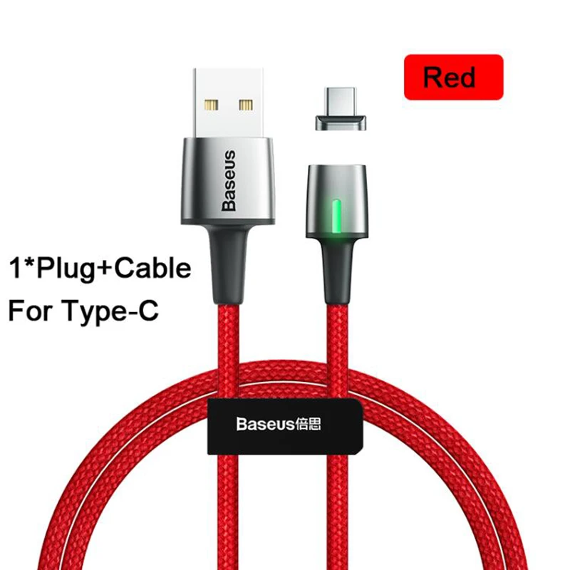 Baseus Магнитный usb type-C кабель для iPhone samsung кабель для быстрой зарядки Micro USB кабель для xiaomi redmi note huawei - Цвет: Red for Type-C
