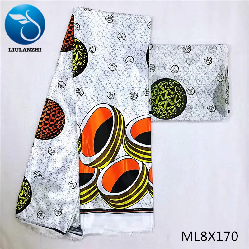 LIULANZHI Африканский Шелковый воск ткани последние принты атласная ткань цена Анкара ткань Атлас 4+ 2 ярдов ML8X170-ML8X195