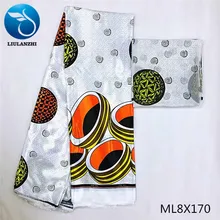LIULANZHI Африканский Шелковый воск ткани последние принты атласная ткань цена Анкара ткань Атлас 4+ 2 ярдов ML8X170-ML8X195