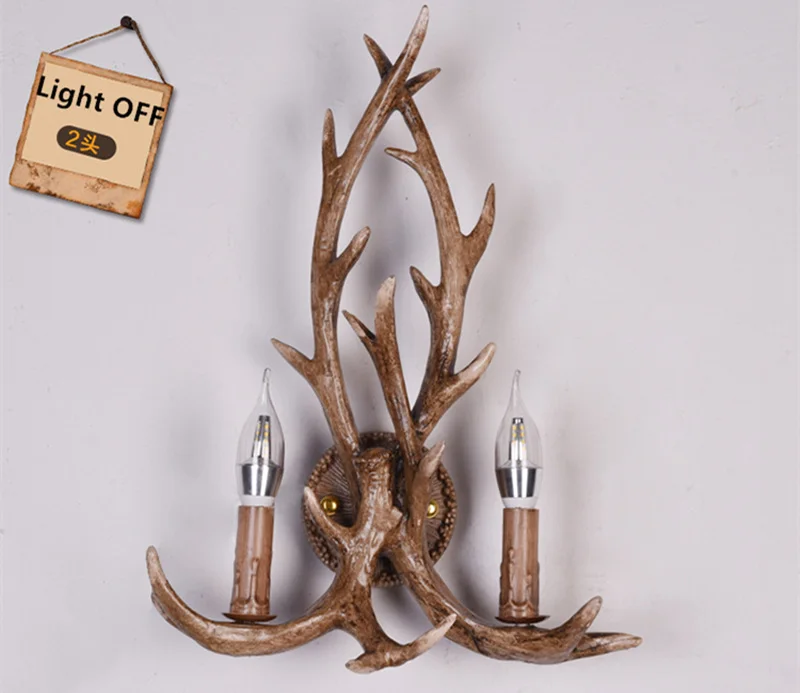 Retro Resin Antler Pendant chandelier Living room Restaurant Bar  4/6/9 Arms Brown White E14 Deer Horn lights house decoration flower chandelier