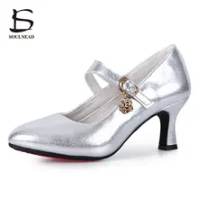 

Latin Ballroom Shoes Jazz Women Salsa Dance Shoes Leather High Heels Soft Rubber Sole Modern Dancing Shoe Woman Tango Dance Shoe