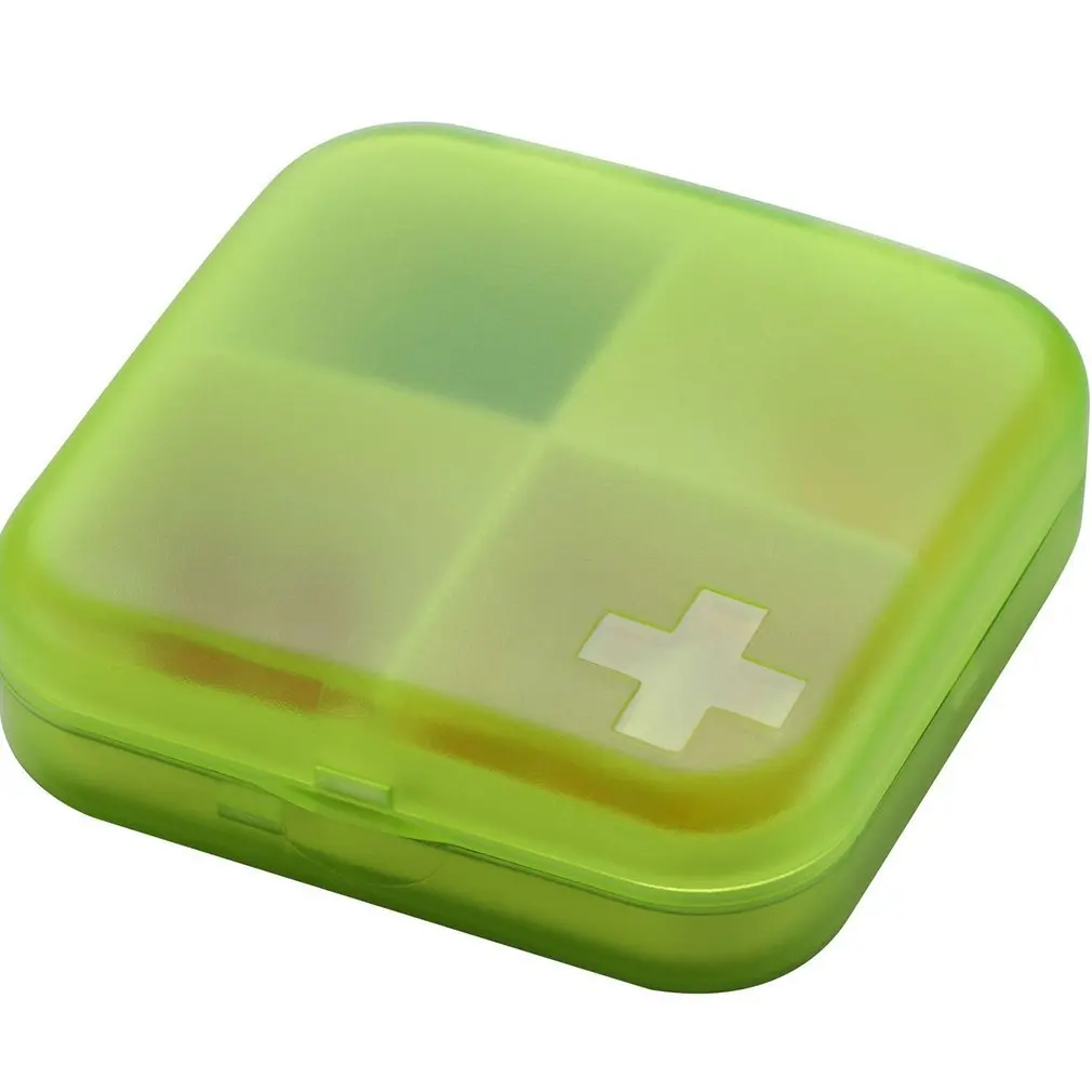 Креативная маленькая пластиковая коробка для таблеток в четырех упаковках, портативная переносная коробка для таблеток, коробка для хранения таблеток, коробка для хранения лекарств, медицинский уход, Прямая поставка