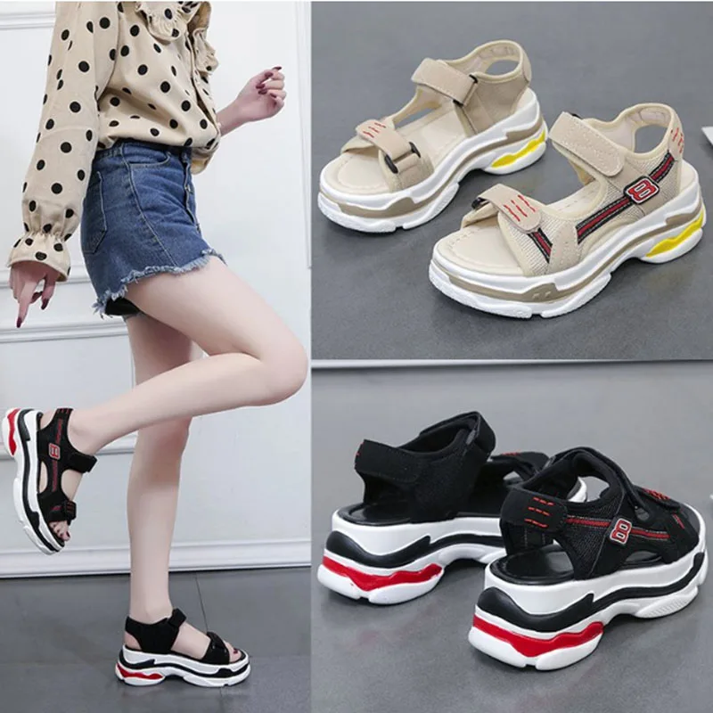 

new style is designed to be worn by all students with web celebrity Roman sandals and platform shoes for women