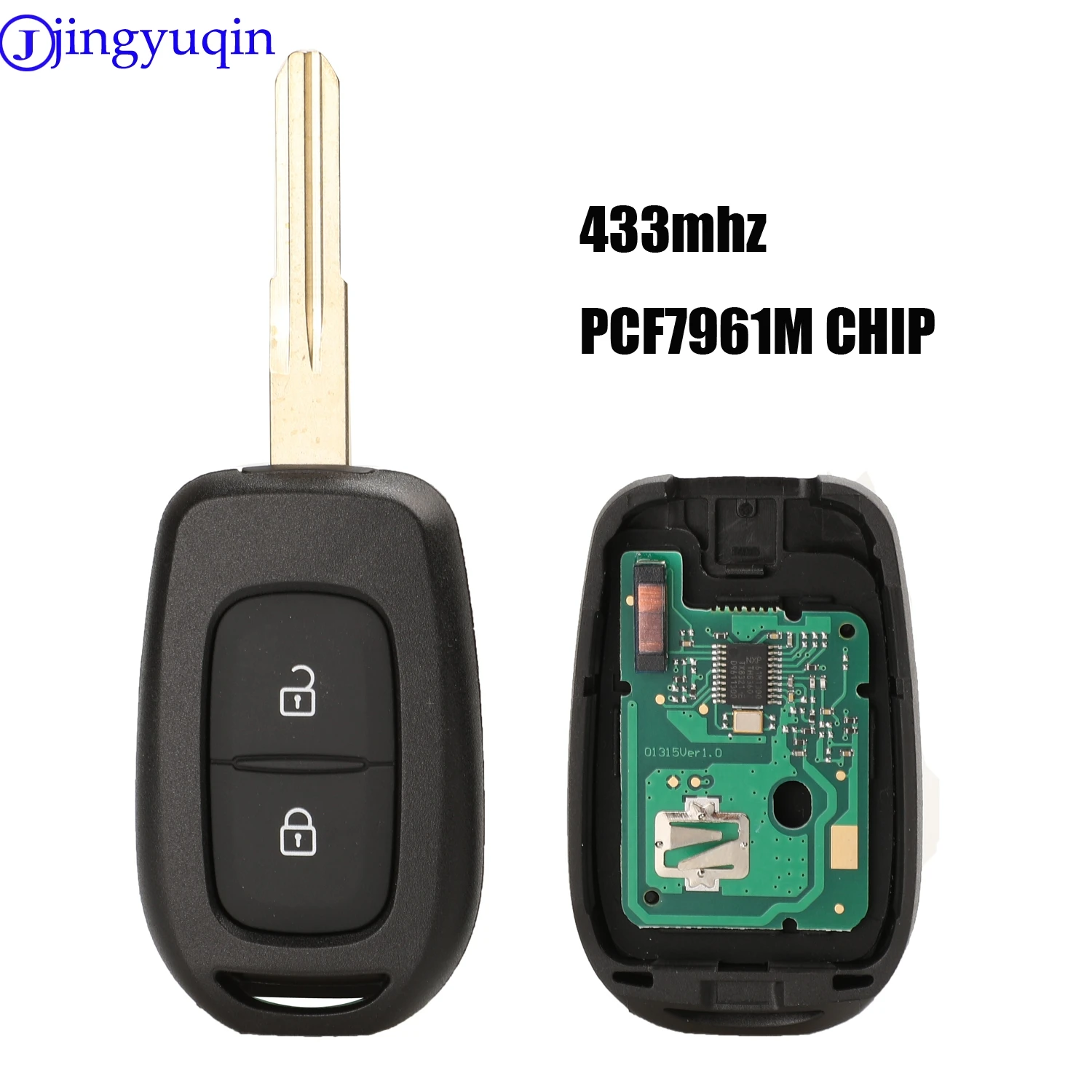 

jingyuqin Remote Car Key 433MHz For Renault Sandero Dacia Logan Lodgy Dokker Duster With Chip PCF7961M HITAG AES Blade
