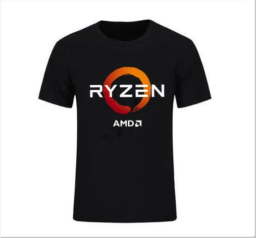 Новая популярная игровая Черная Мужская футболка Amd Ryzen Cpu 2 размер S 3Xl крутая