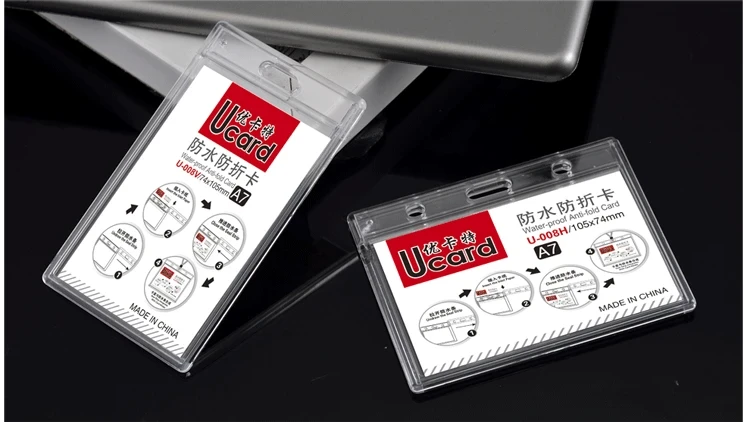 

Jocat Crystal Acrylic Transparent Badge Work Card Sets 360-Degree Waterproof Card Holder