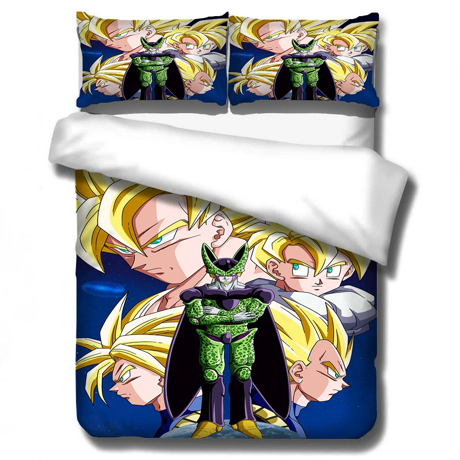 Dragon Ball Z Комплект постельного белья, пододеяльник, наволочки, мультяшный аниме Dragon Ball, Комплект постельного белья, s постельное белье(без простыни