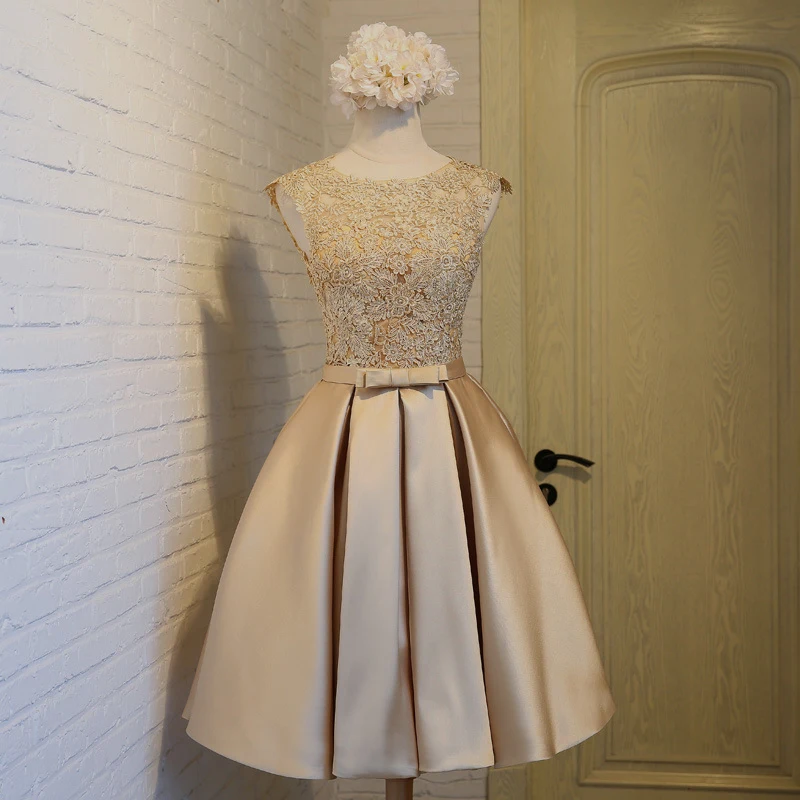 champagne colored cocktail dress