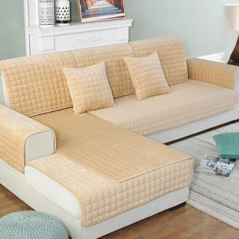 

Hot Sale Plush Fabric Couch Covers Sofa Bed Cover Non-Slip Resistant Slipcover Cotton Quilted Seat Sofa Towel For Living Room