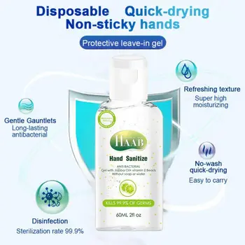

60ml Quick-drying Disinfecting Hand Wash Gel Disposable Hand Sanitizer active silver ion alcohol effectively and quickly