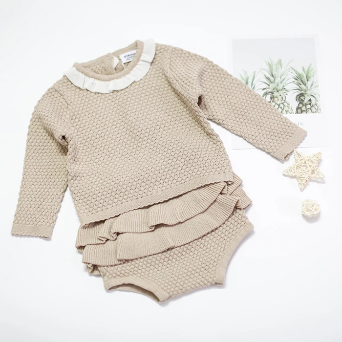 Baby Girls Boys Clothing Sets Spring Autumn Fashion Baby Girls Clothes Long Sleeve Knit Sweater+Shorts Sets of Children