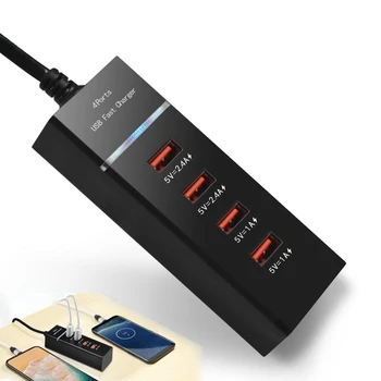 

Universal USB Hub 4 USB Ports Fast Charging Adapter Wall Charger US/EU/UK Plug for Phone Tablet EM88
