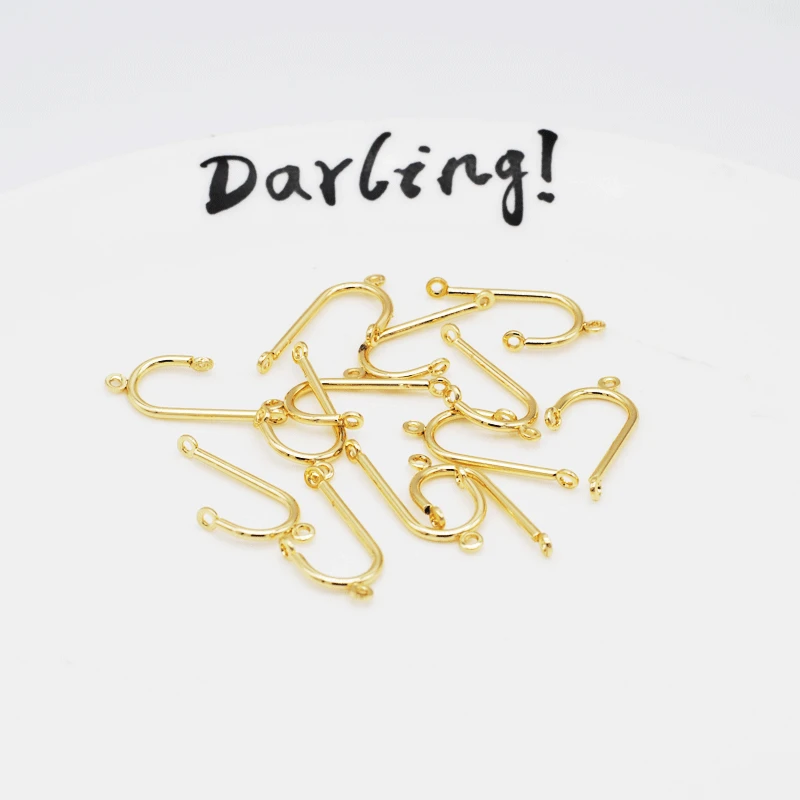 

10pcs Metal Plating Umbrella Handle Shape Basic Earring Accessory Material DIY Making Simple Earring Connection Pendant