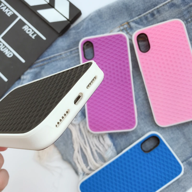 Фирменный Мягкий силиконовый чехол для iphone 5 SE 6 6S plus 7 8 8plus X XS XR MAX 11 Pro с узором в виде сетки
