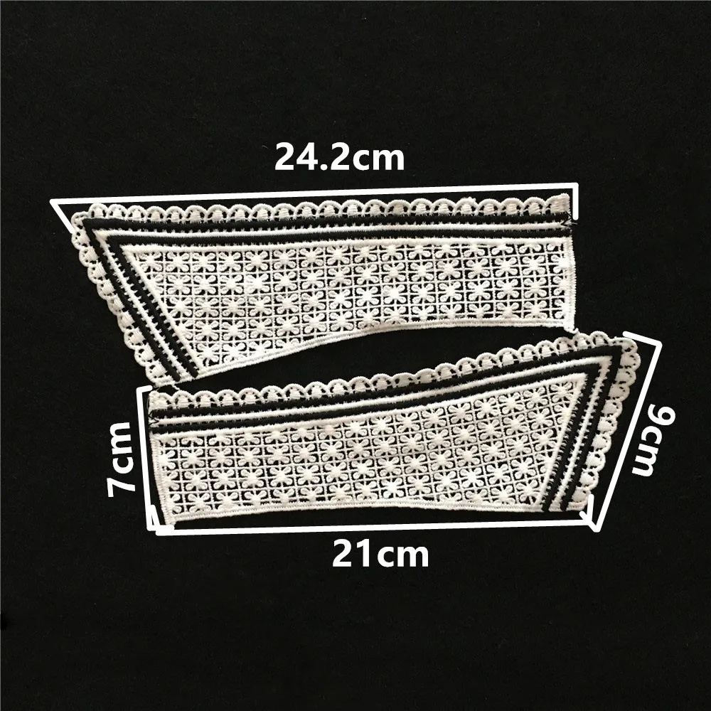 Hollow Collar Embroidery Lace Patches Clothing Dress DIY Sew Applique  Decoration