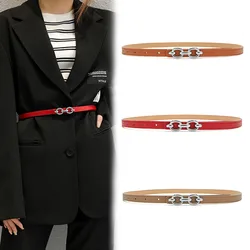 Punk Belts For Woman Designer Buckle Thin Corset Belts High Quality Leather Female Waistband for Dress Waist Accessories