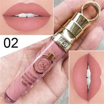 

Makeup Lips Matte Liquid Lipstick Long Lasting Waterproof Sexy Pigment Nude Matte Shimmer Style Lip Gloss Luxury Makeup Cosmetic