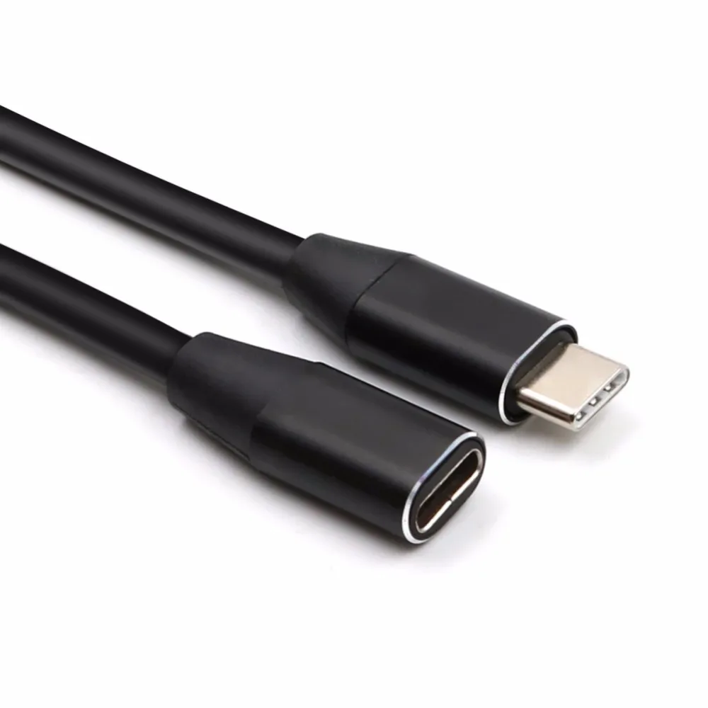 Тип C USB 3,1 мужчин и USB-C женщин для расширения данных Кабельный УДЛИНИТЕЛЬ шнур 1 м черный для ТВ PC