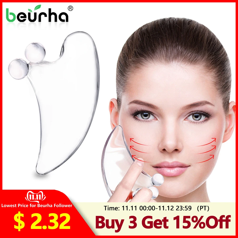 

High Quality GuaSha Massage Tool Facial SPA Scraping Healing Jade Stone For Body Neck Stress Relieving Massager Health Care