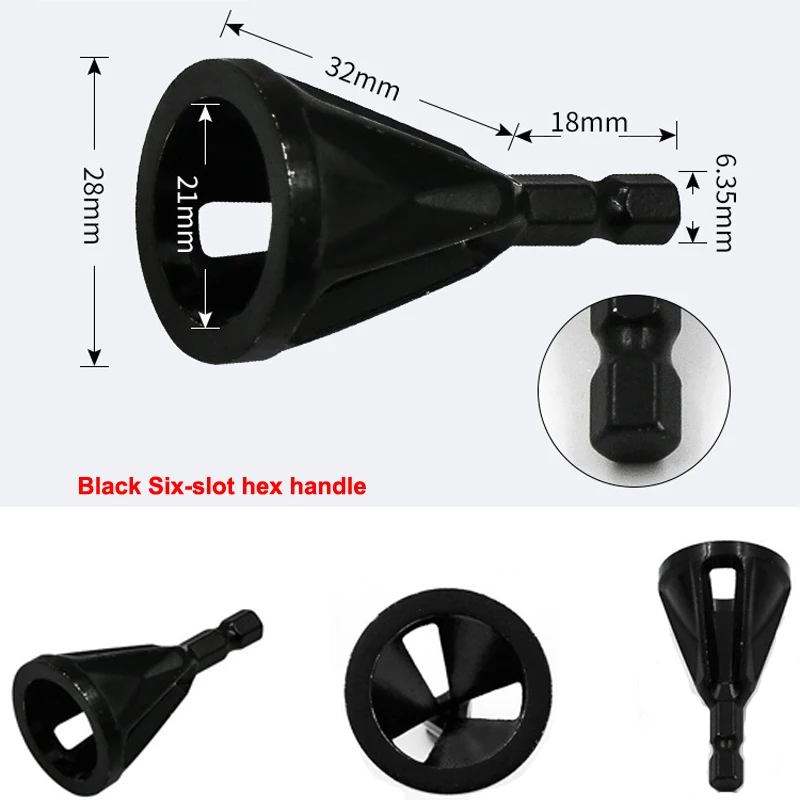 Six-slot hex handle Deburring Car Tire Repair Tools External Chamfer Tool Drill Bit Remove Screw Burr Grinding