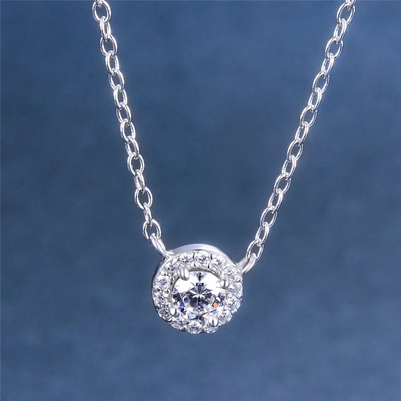 Минималистичное женское круглое ожерелье с кристаллами модное серебряное ожерелье с подвесками Классические Вечерние свадебные ожерелья s для женщин