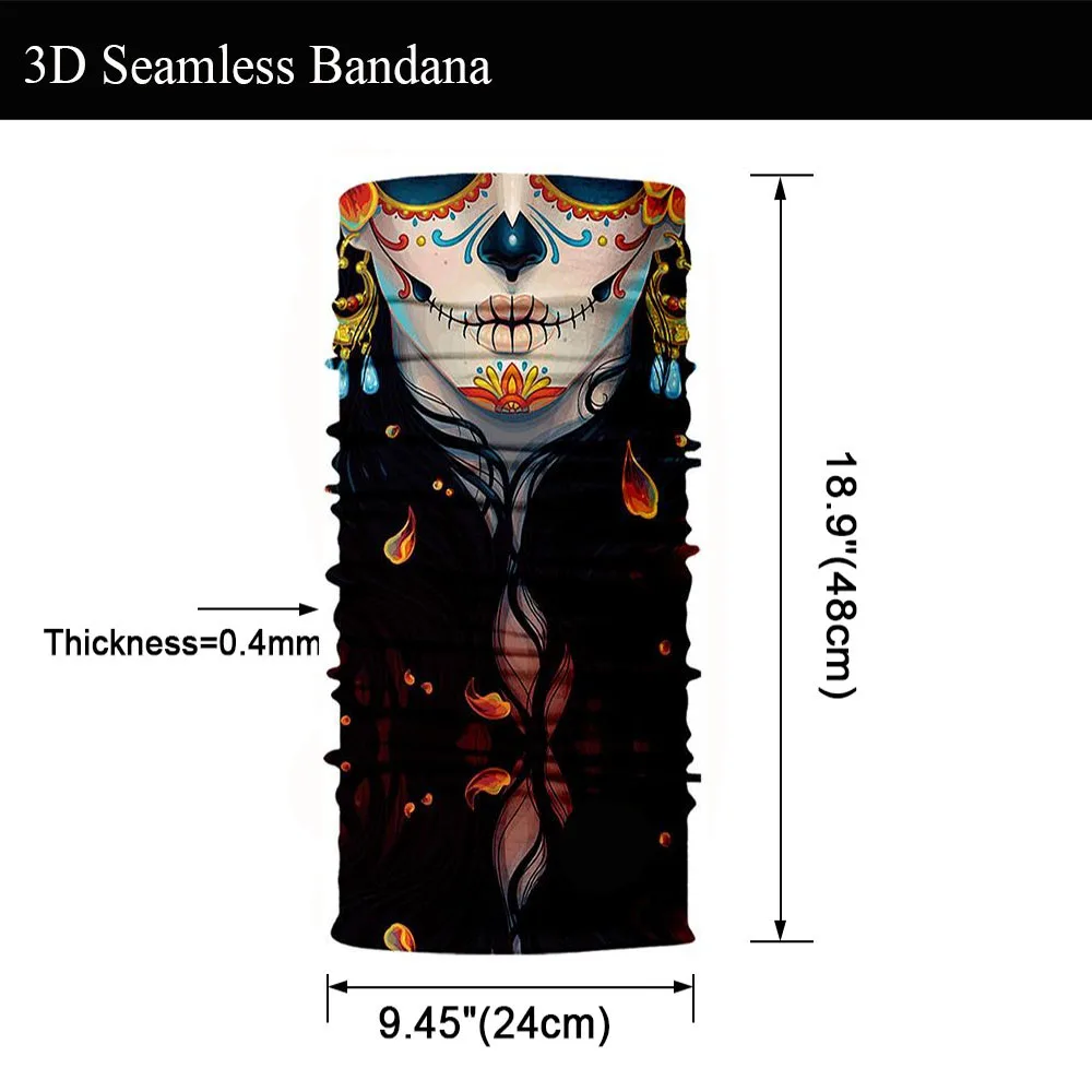 Прогулка бесшовные банданы велосипедные Шарфы Череп унисекс спортивный шарф Волшебная охотничья повязка шарфы-кольца маска для лица 100 шт