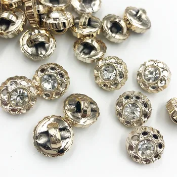 

30/50/150PCS 11MM New Plating Buttons With Rhinestones Shank DIY Apparel Sewing Accessories Shirt PT 311