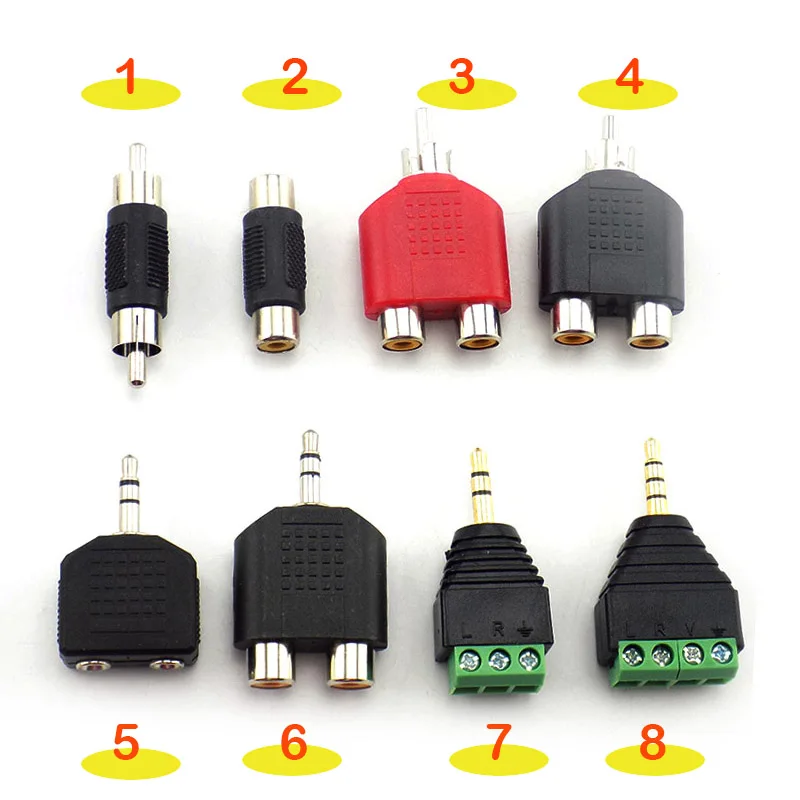 Female 3.5mm RCA Plug Jack Adapter 