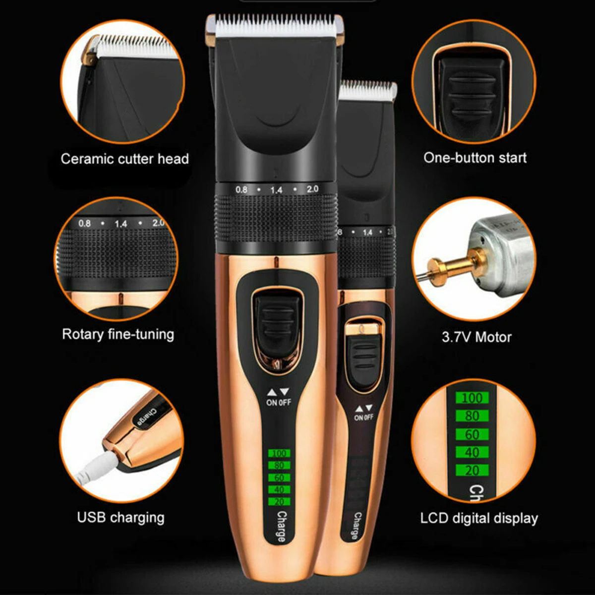 Puseky Парикмахерская Машинка для стрижки волос профессиональный триммер для волос для мужчин борода электрическая машинка для стрижки волос Машинка для стрижки волос стрижка Беспроводная