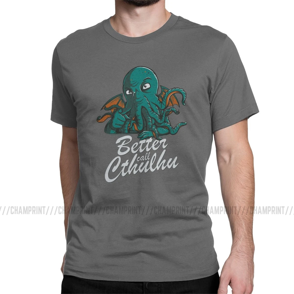 Better Call Cthulhu, Мужская футболка, Better Call, Saul Breaking Bad,, модная футболка, Круглый ворот, футболка, хлопок, размера плюс, топы - Цвет: Темно-серый