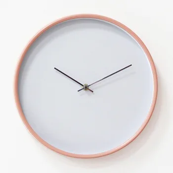 

Metal wall clock 12 "30cm clock simple modern original pink Korean style European Japanese wall Watch Living Room